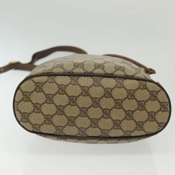 GUCCI GG Supreme Web Sherry Line Bag PVC Beige Gold 41 02 034 Auth 139660 - Picture 6 of 16